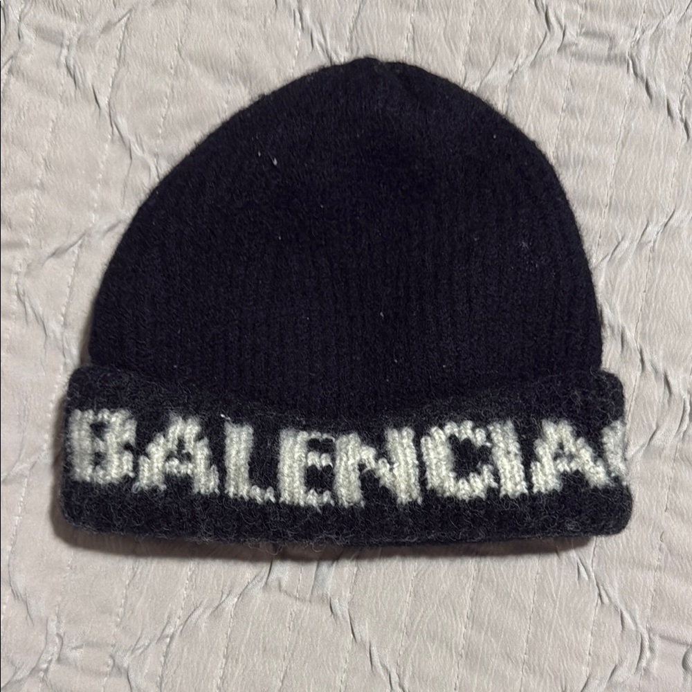 Balenciaga Black Knit Beanie